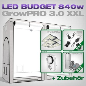 GrowPRO 3.0 XXL LED Grow Set + 2x Pure LED Q420 V2, 420W