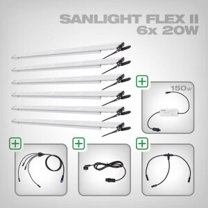 Sanlight FLEX II LED Set mit Netzteil und Kabel, 6x FLEX II 20