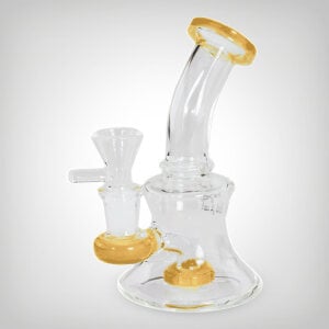 Black Leaf Glasbubbler Bong mit Perkolator, beige