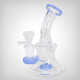 Black Leaf Glasbubbler Bong mit Perkolator, hellblau